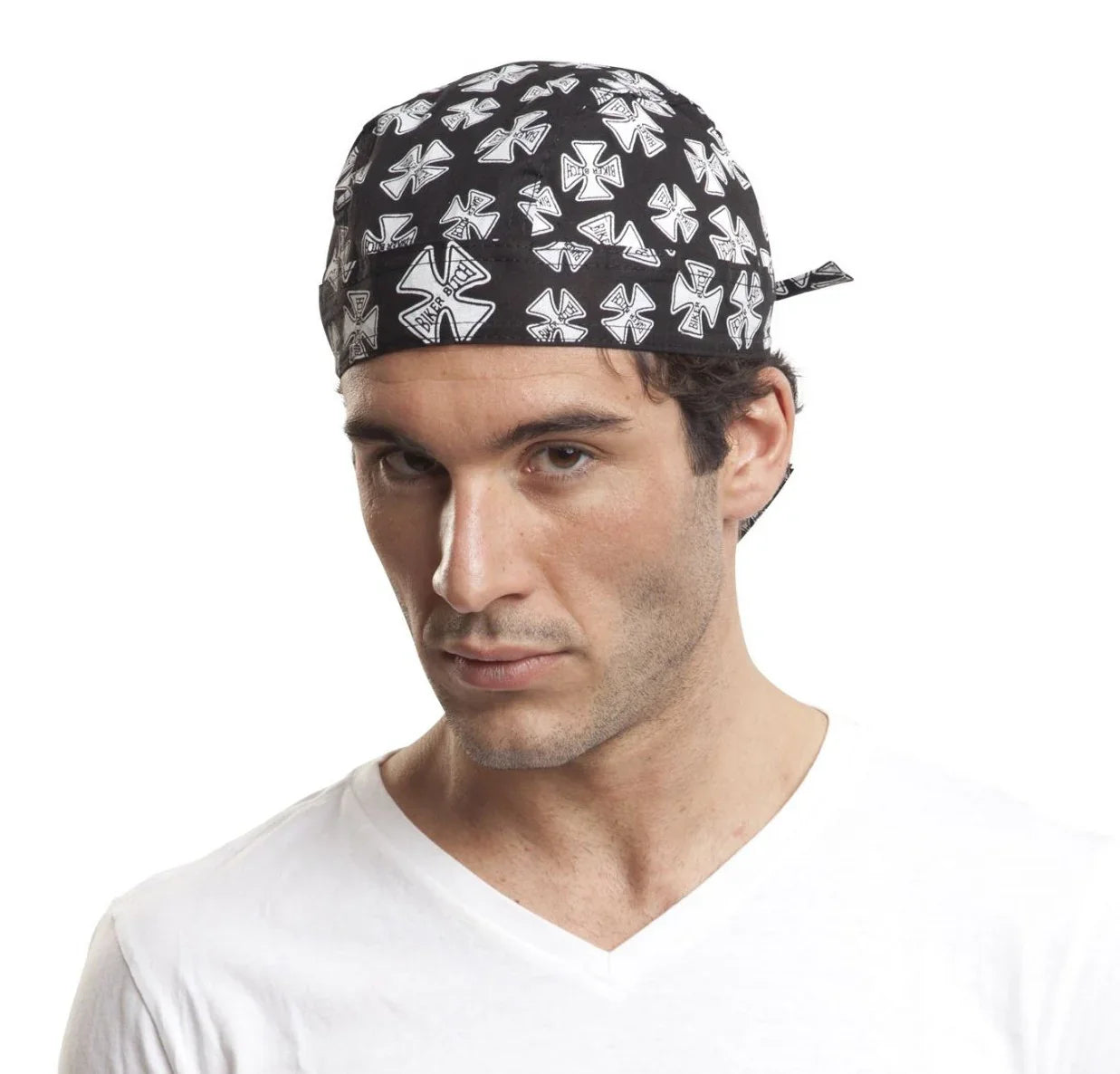 Pañuelo Motero Negro para la Cabeza Complementos Rockeros y Moteros Viving